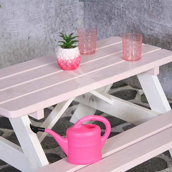 Kinder picknicktafel roze | Vandentop Tuinhout