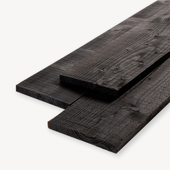 Lach excelleren sensor Douglas plank | ruw | zwart | 2x20 cm | Vandentop Tuinhout
